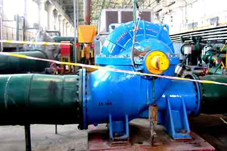 KPS系列單級(jí)雙吸離心泵在酒鋼節(jié)能改造項(xiàng)目中使用現(xiàn)場(chǎng)