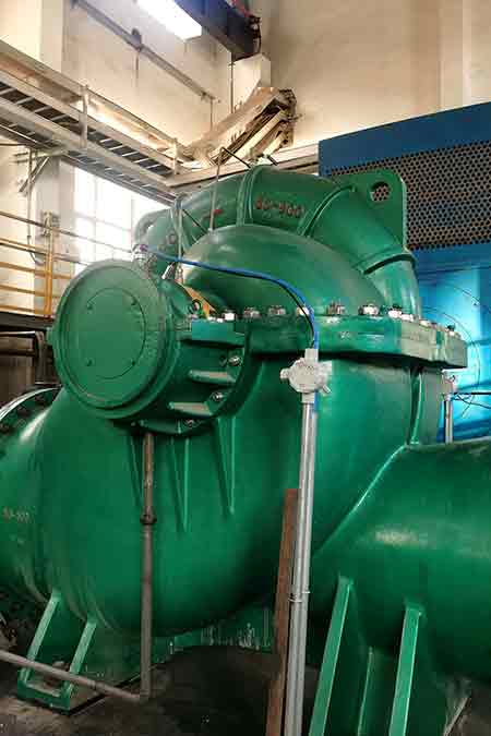 KPS系列單級(jí)雙吸離心泵在鄂爾多斯新航能源有限公司循環(huán)水泵節(jié)能改造使用現(xiàn)場(chǎng)